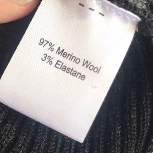 Krimson Klover Wool Turtleneck Sweater, Black/grey, Sz S - Picture 6 of 6